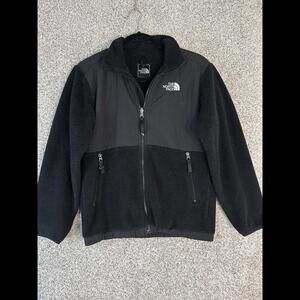 The North Face Denali Polartec boys Black Fleece Full Zip Jacket Coat large